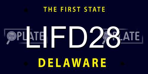 LIFD28 Delaware License Plate