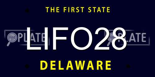 LIFO28 Delaware License Plate