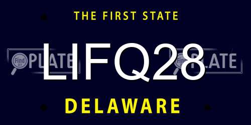 LIFQ28 Delaware License Plate