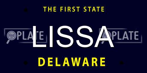 LISSA Delaware License Plate