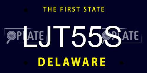 LJT55S Delaware License Plate
