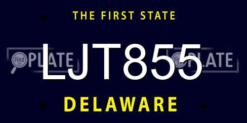 LJT855 Delaware License Plate