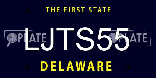 LJTS55 Delaware License Plate