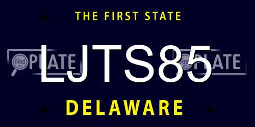 LJTS85 Delaware License Plate