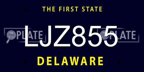 LJZ855 Delaware License Plate