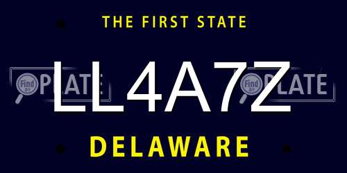 LL4A7Z Delaware License Plate