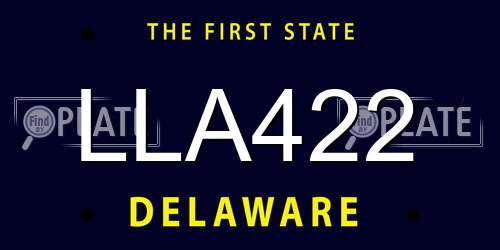 LLA422 Delaware License Plate