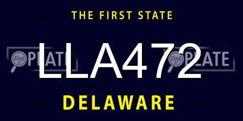 LLA472 Delaware License Plate