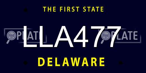 LLA477 Delaware License Plate