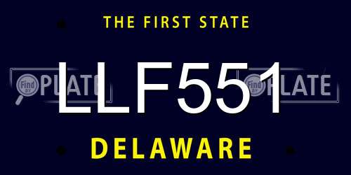 LLF551 Delaware License Plate