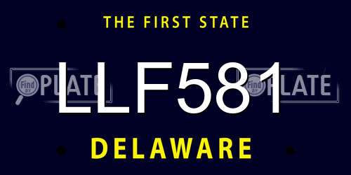 LLF581 Delaware License Plate
