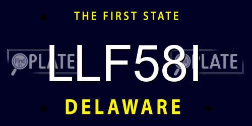 LLF58I Delaware License Plate