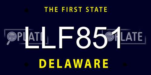 LLF851 Delaware License Plate