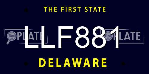 LLF881 Delaware License Plate