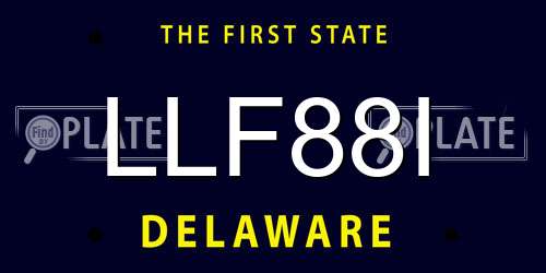 LLF88I Delaware License Plate