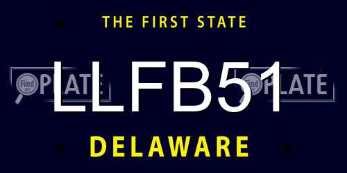 LLFB51 Delaware License Plate