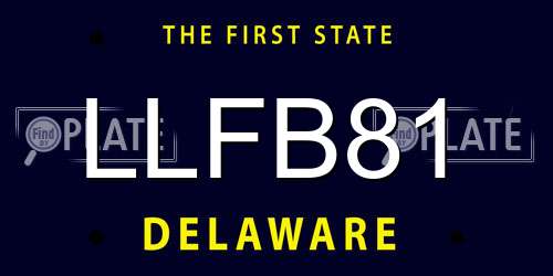 LLFB81 Delaware License Plate