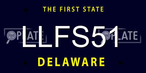 LLFS51 Delaware License Plate