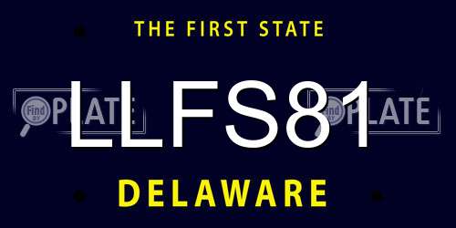 LLFS81 Delaware License Plate