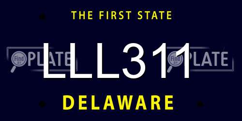 LLL311 Delaware License Plate