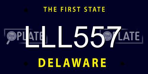 LLL557 Delaware License Plate