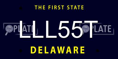 LLL55T Delaware License Plate