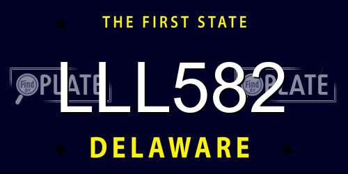 LLL582 Delaware License Plate