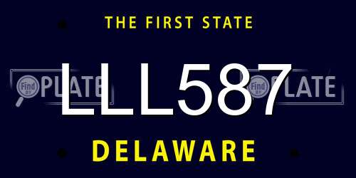 LLL587 Delaware License Plate