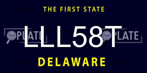 LLL58T Delaware License Plate
