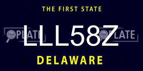 LLL58Z Delaware License Plate