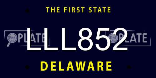 LLL852 Delaware License Plate