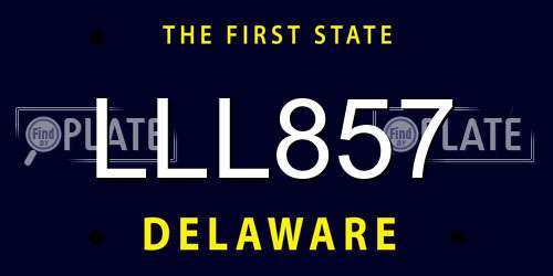 LLL857 Delaware License Plate