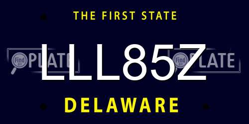 LLL85Z Delaware License Plate