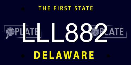 LLL882 Delaware License Plate