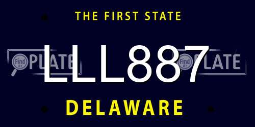 LLL887 Delaware License Plate