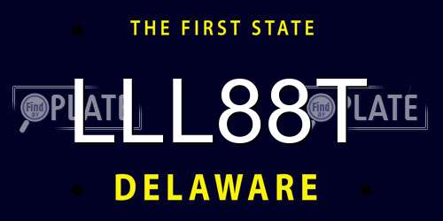 LLL88T Delaware License Plate