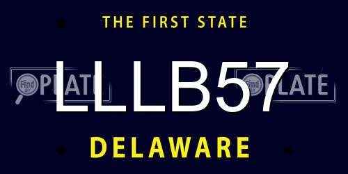LLLB57 Delaware License Plate