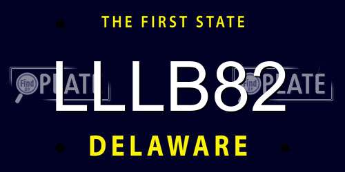 LLLB82 Delaware License Plate