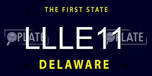 LLLE11 Delaware License Plate