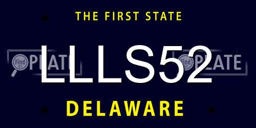 LLLS52 Delaware License Plate