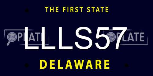 LLLS57 Delaware License Plate