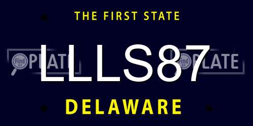 LLLS87 Delaware License Plate