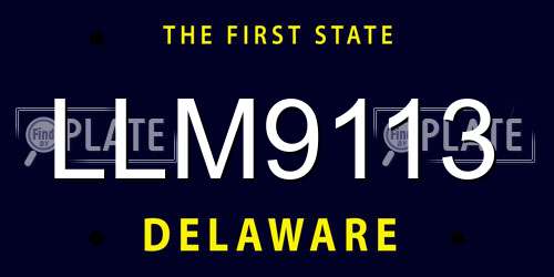 LLM9113 Delaware License Plate