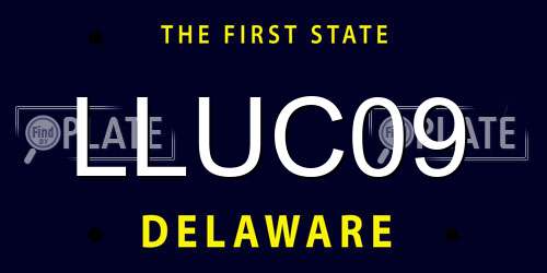 LLUC09 Delaware License Plate