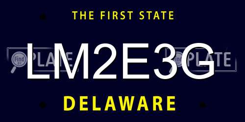 LM2E3G Delaware License Plate