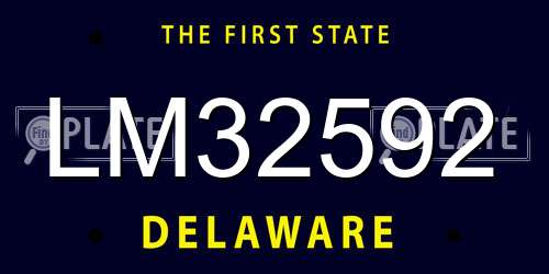LM32592 Delaware License Plate