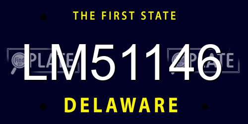 LM51146 Delaware License Plate