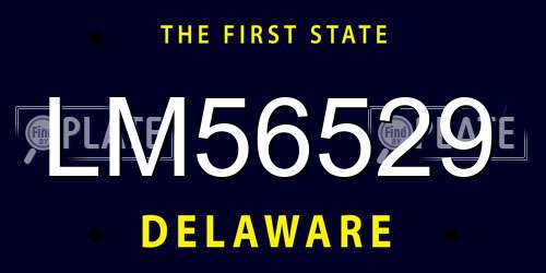 LM56529 Delaware License Plate