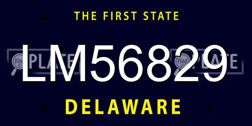 LM56829 Delaware License Plate