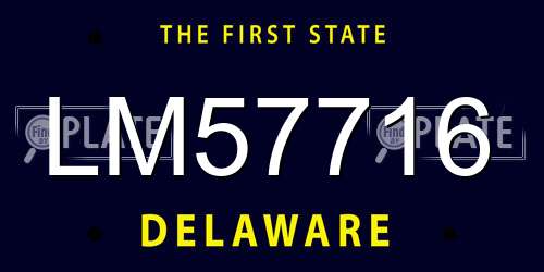 LM57716 Delaware License Plate